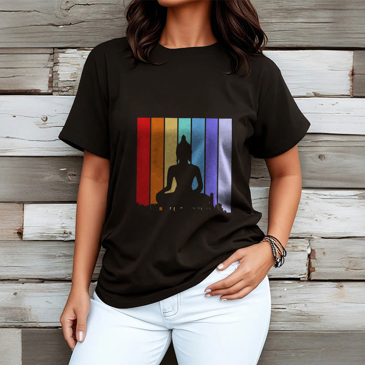 Camiseta arcoíris de Buddha Stones de meditación de Buda - image 3
