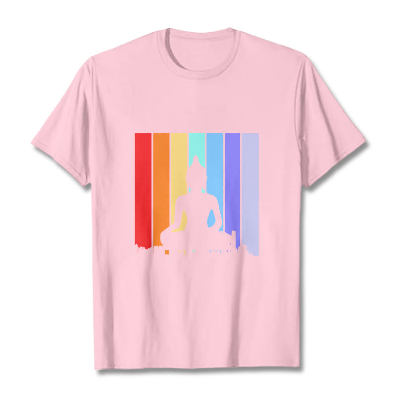 Camiseta arcoíris de Buddha Stones de meditación de Buda - rosa claro - 2XL - image 12