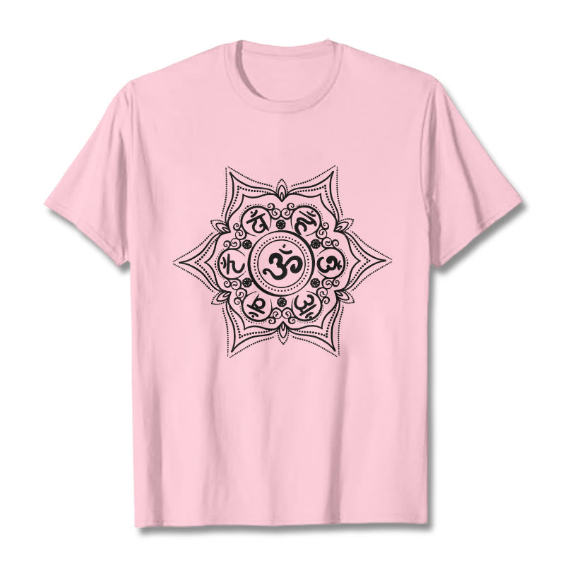 Camiseta con diseño de mandala de Buddha Stones Om Mani Padme Hum - rosa claro - 2XL - image 12