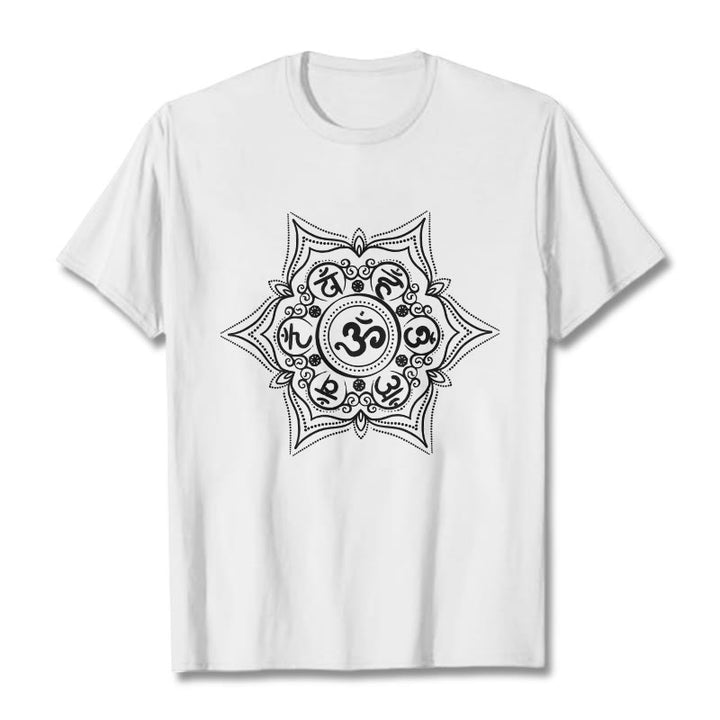 Camiseta con diseño de mandala de Buddha Stones Om Mani Padme Hum - Blanco - 2XL - image 8