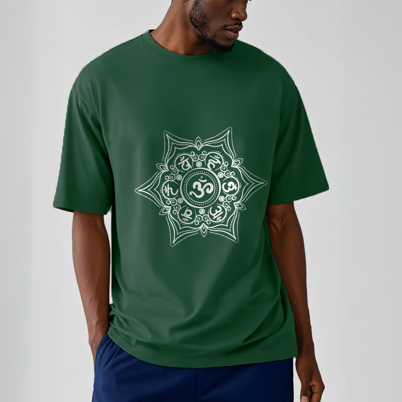 Camiseta con diseño de mandala de Buddha Stones Om Mani Padme Hum - image 1