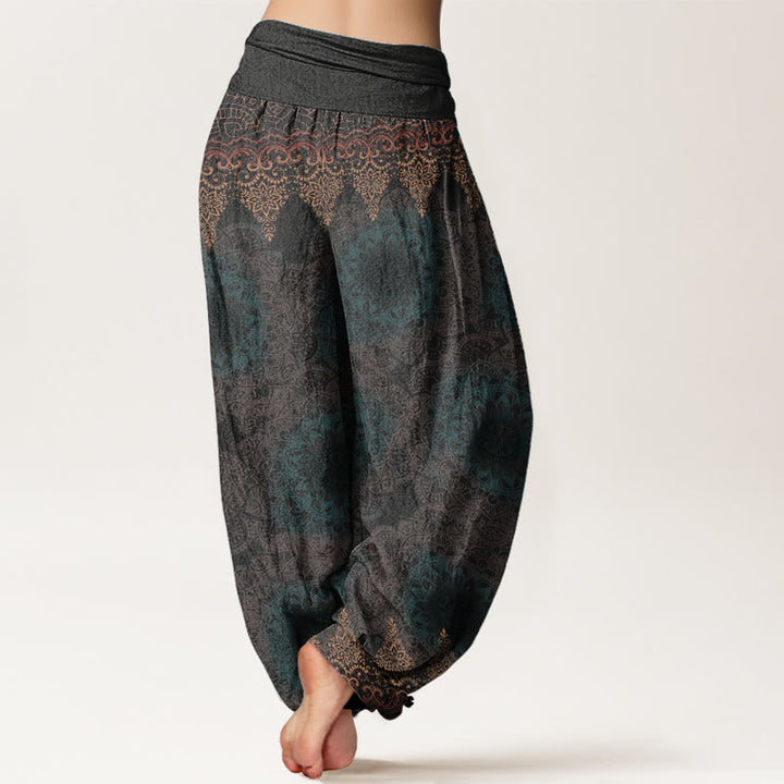 Pantalones Buddha Stones de algodón puro con estampado de mandalas triangulares para mujer, cintura elástica - image 19