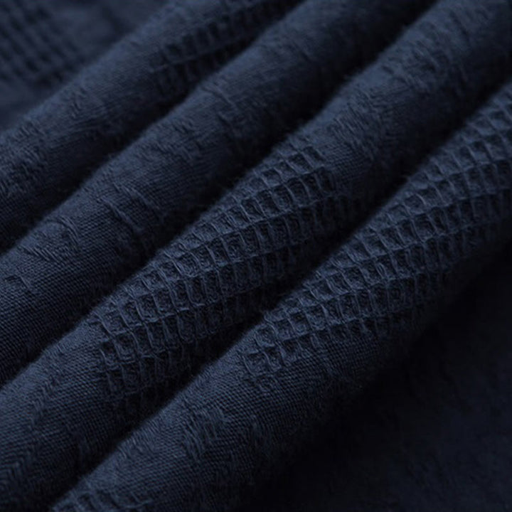 Camisa de lino y algodón de media manga para hombre, con cuello alto y botones de rana, estilo étnico desgastado con Buddha Stones , ropa de Tai Chi - image 10