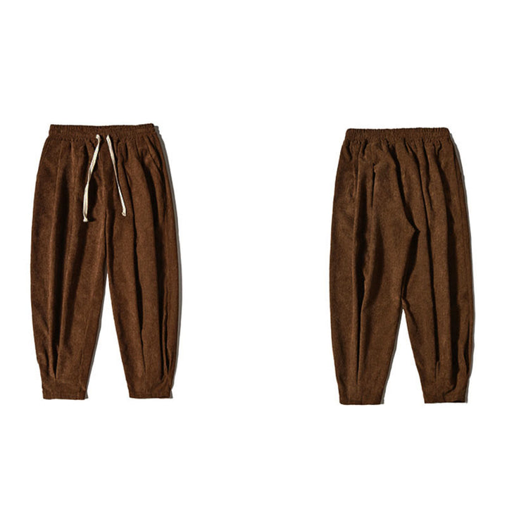Pantalones bombachos casuales de algodón liso con bolsillos para hombre de Buddha Stones - image 39