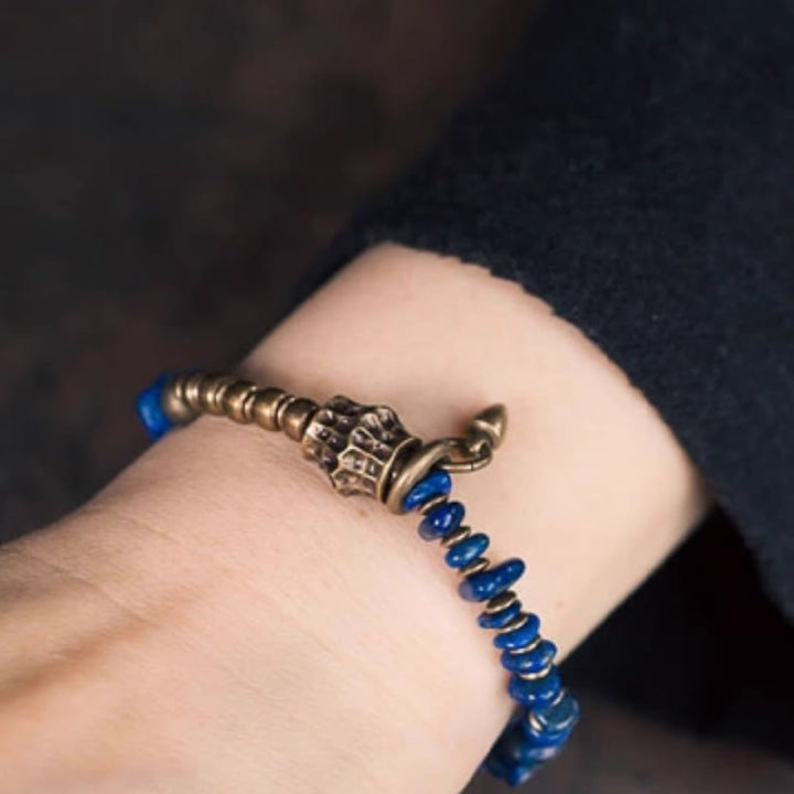 Pulsera de lazurita con diseño vintage irregular de Buddha Stones