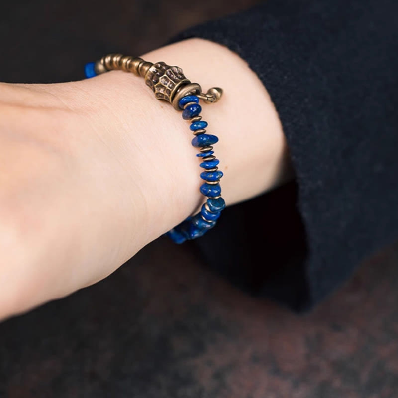 Pulsera de lazurita con diseño vintage irregular de Buddha Stones
