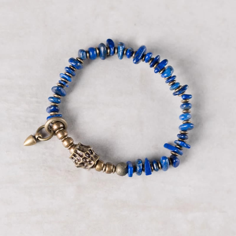 Pulsera de lazurita con diseño vintage irregular de Buddha Stones