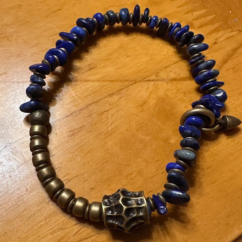 Pulsera de lazurita con diseño vintage irregular de Buddha Stones