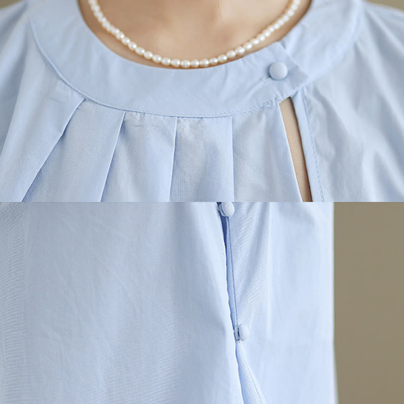 Chaleco de lino y algodón para mujer, sin mangas, con cuello halter, diseño plisado, color liso, con Buddha Stones, para verano - image 9