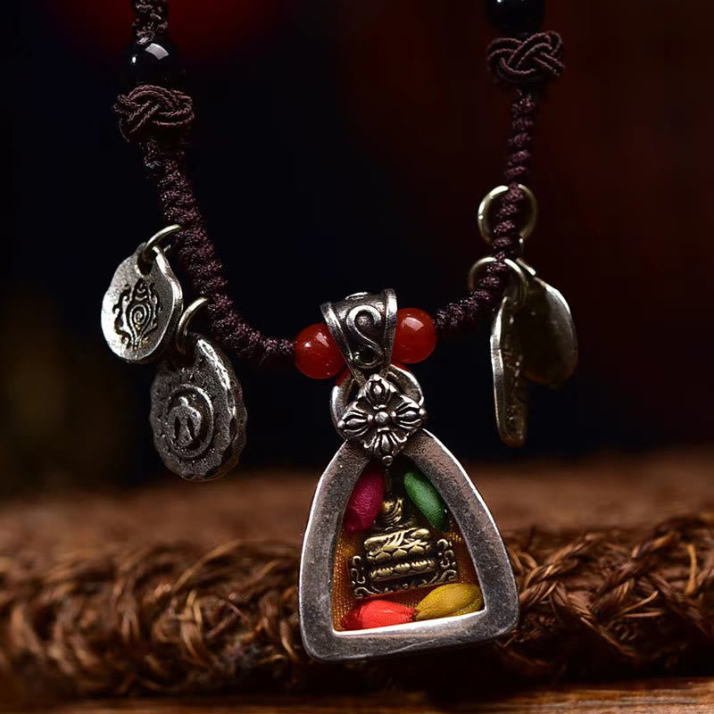 Collar con colgante de cuerda trenzada de la compasión del Buddha Stones de Buda - image 2