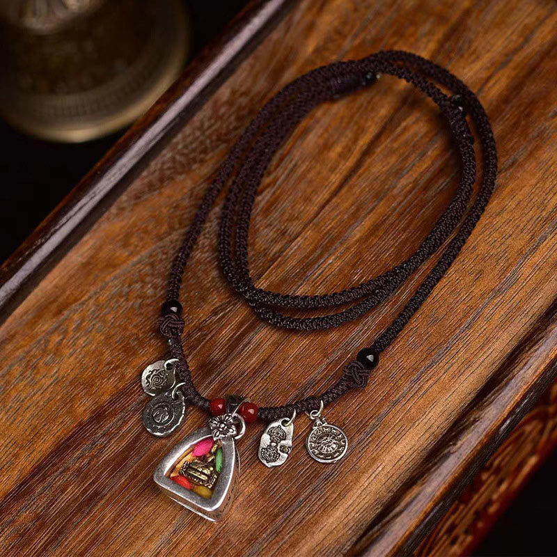 Collar con colgante de cuerda trenzada de la compasión del Buddha Stones de Buda - Buda de la Medicina - image 1