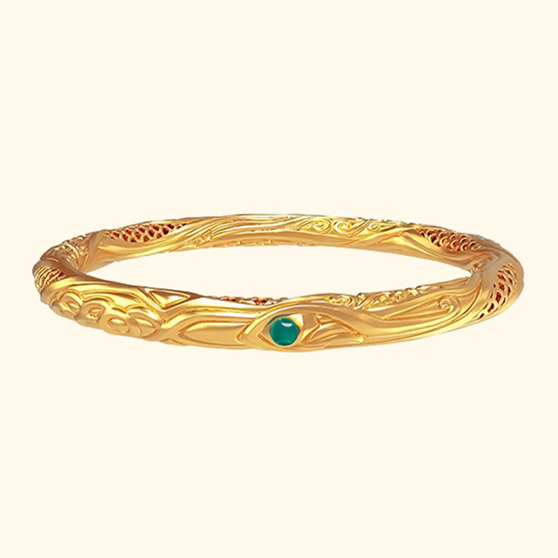 Buddha Stones Pulsera de bendición con diseño hueco de flor dorada de plata de ley 999 - image 8