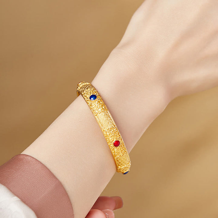 Pulsera de protección con diseño hueco de nubes doradas y Buddha Stones en plata de ley 925, 56 mm (2,20 pulgadas) - image 3