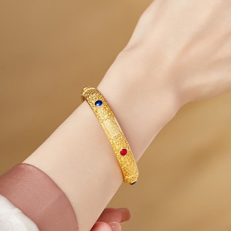 Pulsera de protección con diseño hueco de nubes doradas y Buddha Stones en plata de ley 925, 56 mm (2,20 pulgadas) - image 3