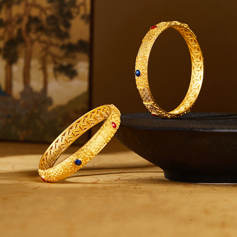 Pulsera de protección con diseño hueco de nubes doradas y Buddha Stones en plata de ley 925, 56 mm (2,20 pulgadas) - image 7