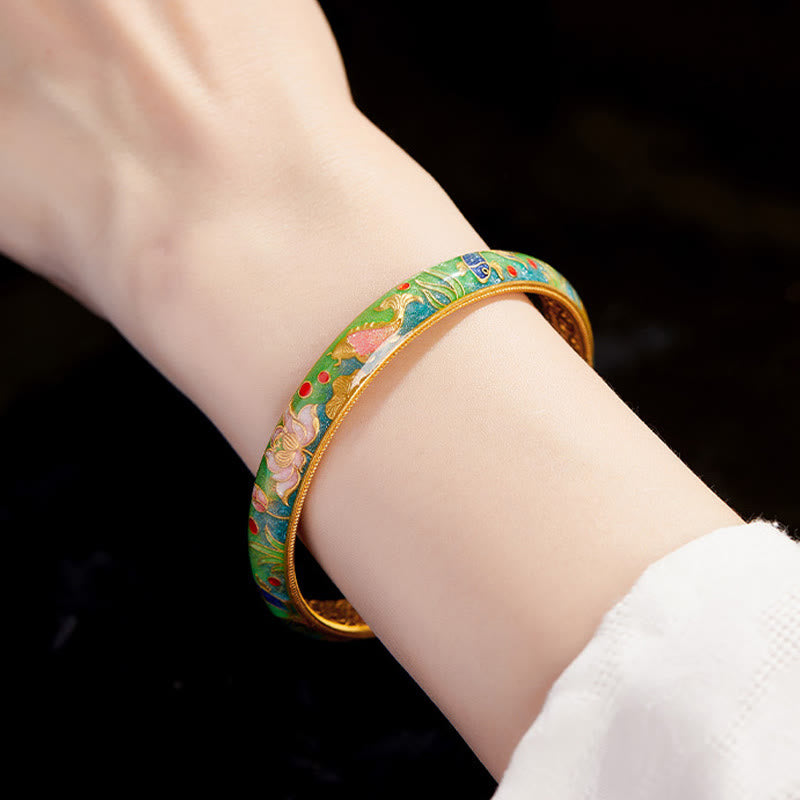 Pulsera de plata de ley 999 con diseño hueco de pez koi y loto , Buddha Stones, 58 mm (2,28 pulgadas) - image 4