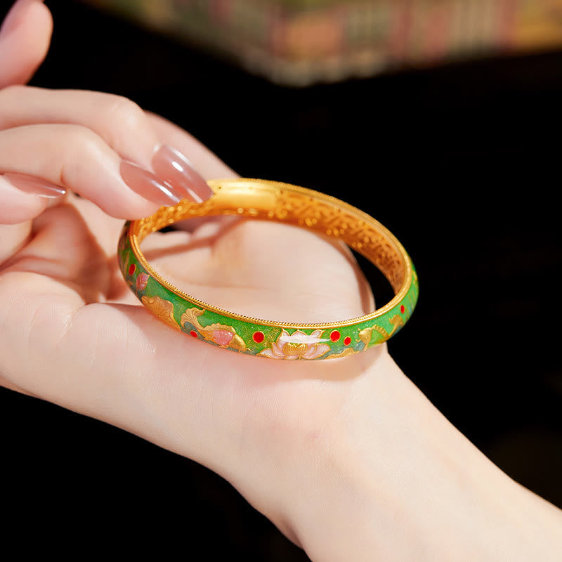 Pulsera de plata de ley 999 con diseño hueco de pez koi y loto , Buddha Stones, 58 mm (2,28 pulgadas) - image 3