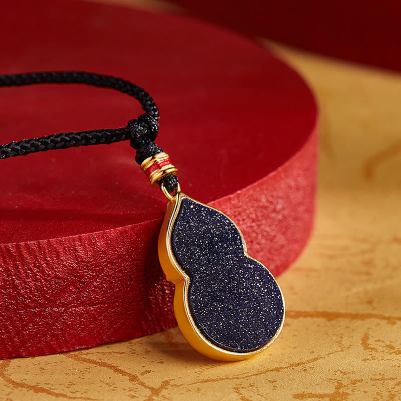 Buddha Stones Collar con colgante de protección de plata de ley 925 con diseño de calabaza y flor de melocotón - image 3