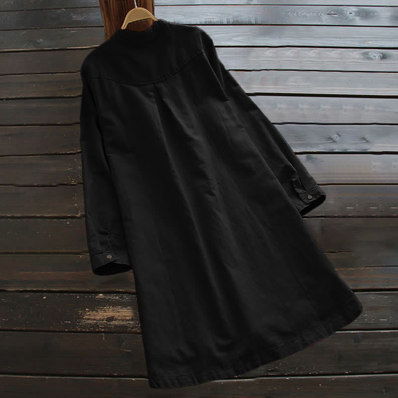 Camisa de mujer de manga larga con botones y bolsillos, con estampado de Buddha Stones. - image 12