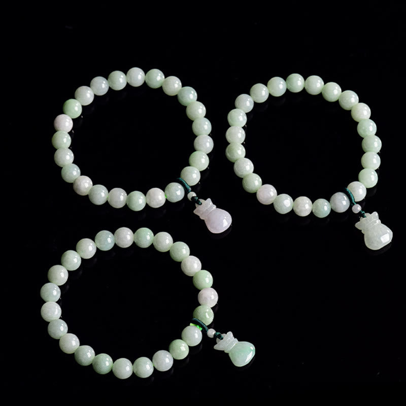 Pulsera de la suerte con amuleto de jade natural y Buddha Stones