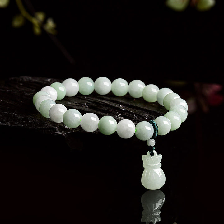 Pulsera de la suerte con amuleto de jade natural y Buddha Stones