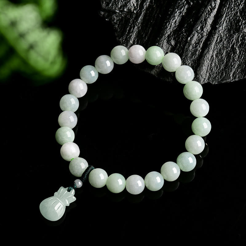 Pulsera de la suerte con amuleto de jade natural y Buddha Stones
