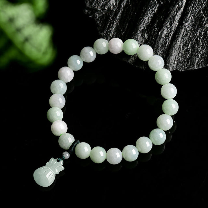 Pulsera de la suerte con amuleto de jade natural y Buddha Stones