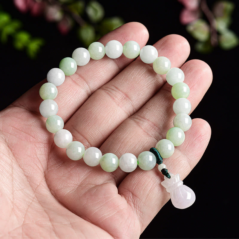 Pulsera de la suerte con amuleto de jade natural y Buddha Stones