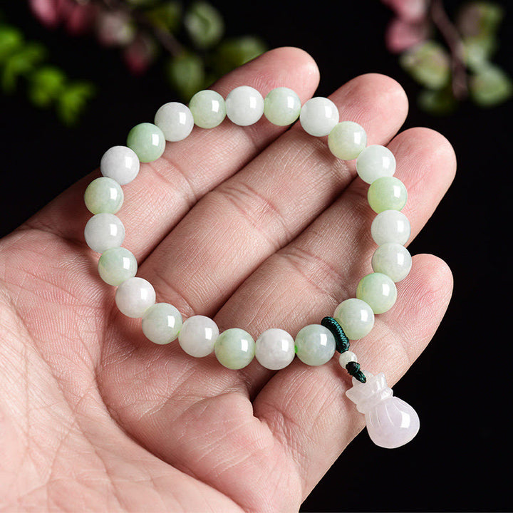 Pulsera de la suerte con amuleto de jade natural y Buddha Stones