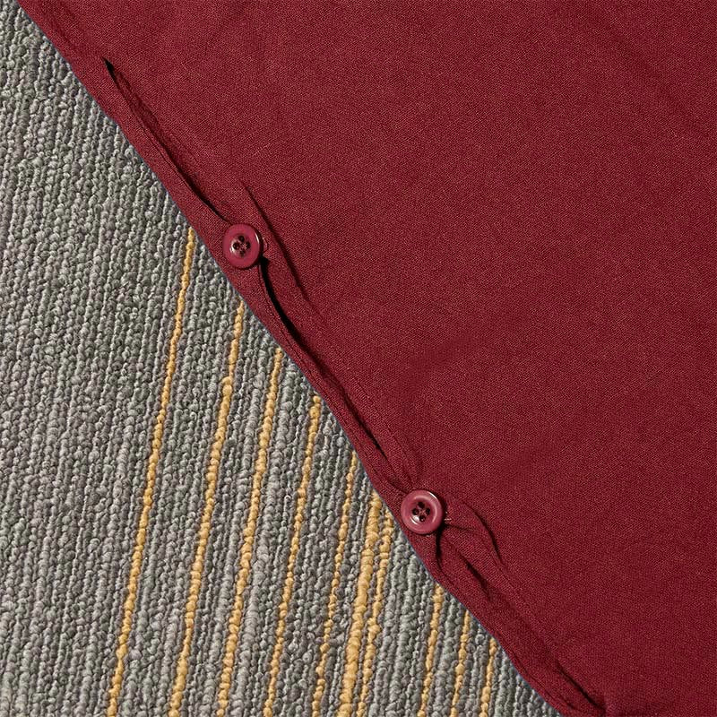 Pantalones de lino y algodón para mujer con diseño casual de Buddha Stones, color puro, con puños abotonados y bolsillos - image 39