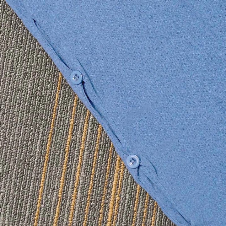 Pantalones de lino y algodón para mujer con diseño casual de Buddha Stones, color puro, con puños abotonados y bolsillos - image 42