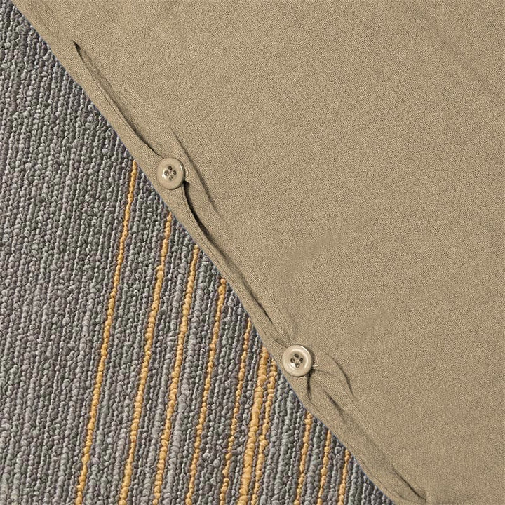 Pantalones de lino y algodón para mujer con diseño casual de Buddha Stones, color puro, con puños abotonados y bolsillos - image 5