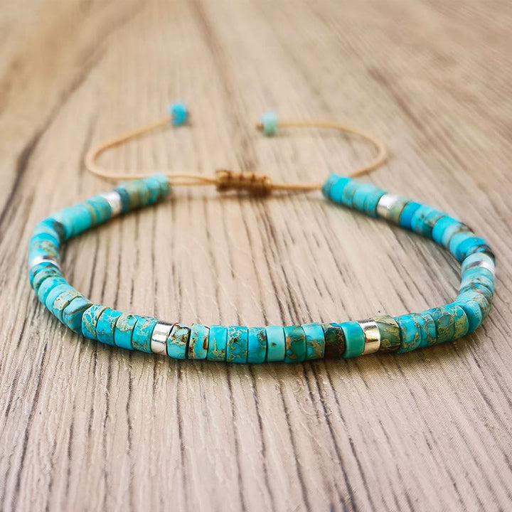 Pulsera de cuentas espaciadoras de la felicidad de la piedra del emperador de Buddha Stones