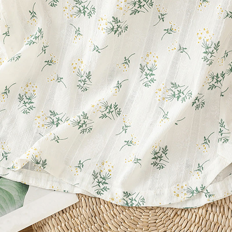 Chaleco sin mangas de algodón para mujer con estampado retro de Buddha Stones y estampado floral de plantas y botones de rana china - image 9