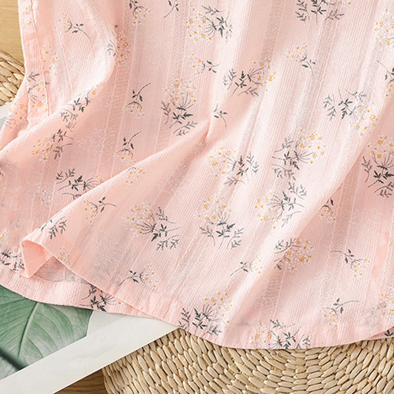 Chaleco sin mangas de algodón para mujer con estampado retro de Buddha Stones y estampado floral de plantas y botones de rana china - image 16