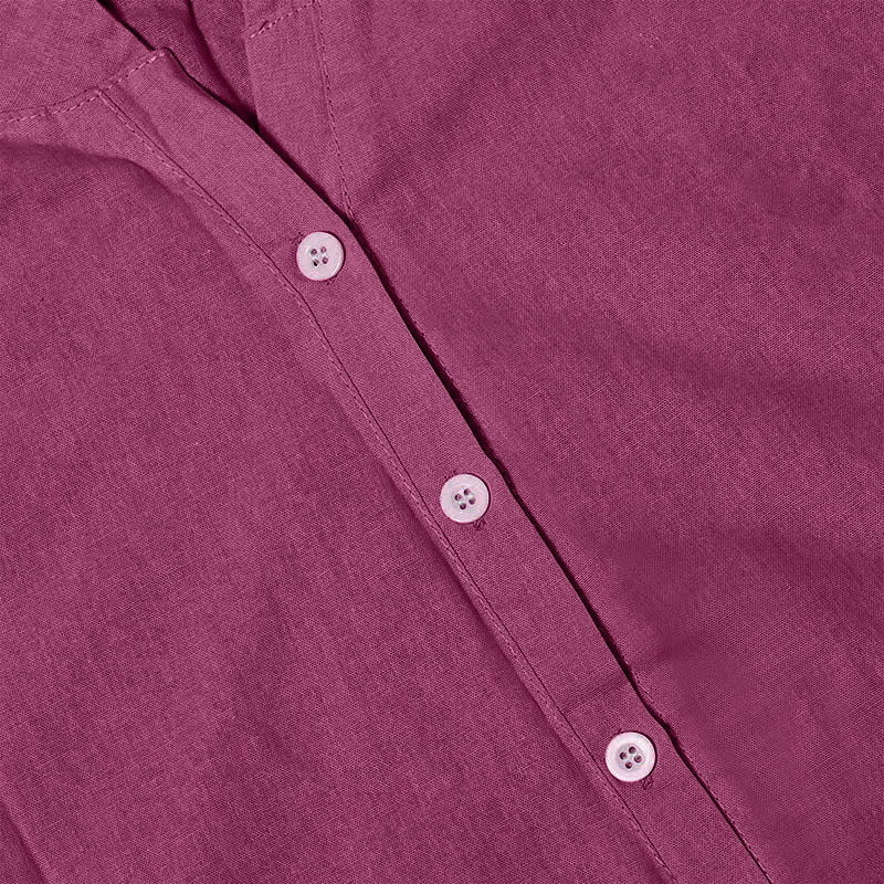 Camisa informal de manga corta con cuello entallado y botones lisos de Buddha Stones para mujer - image 24