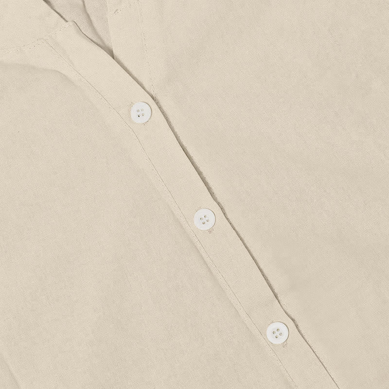 Camisa informal de manga corta con cuello entallado y botones lisos de Buddha Stones para mujer - image 42