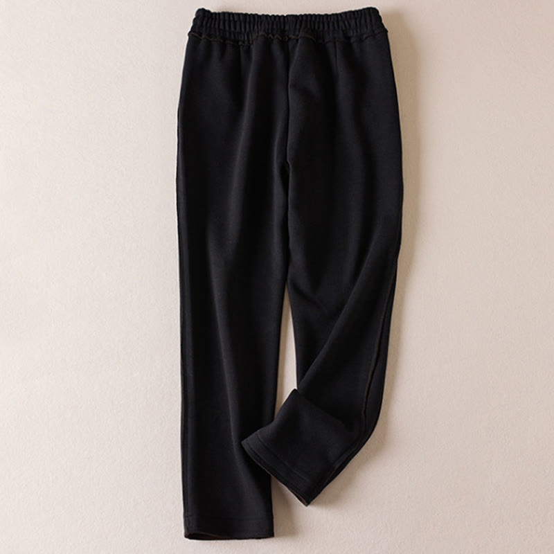 Pantalones anchos de algodón con bolsillos y cordón para mujer, estilo casual, con bloques de color, de Buddha Stones - image 11