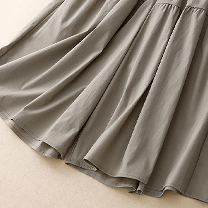 Pantalones casuales sueltos y lisos de algodón elástico para mujer, de Buddha Stones, con pernera ancha y bolsillos, de 7-8 de largo.