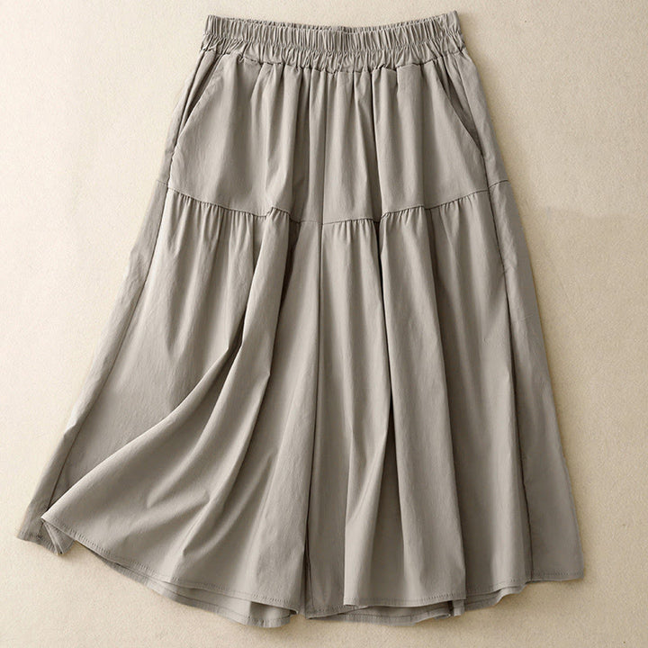 Pantalones casuales sueltos y lisos de algodón elástico para mujer, de Buddha Stones, con pernera ancha y bolsillos, de 7-8 de largo. - Gris oscuro - US8-10，UK/AU12-14，EU40-42 (2XL) - image 6