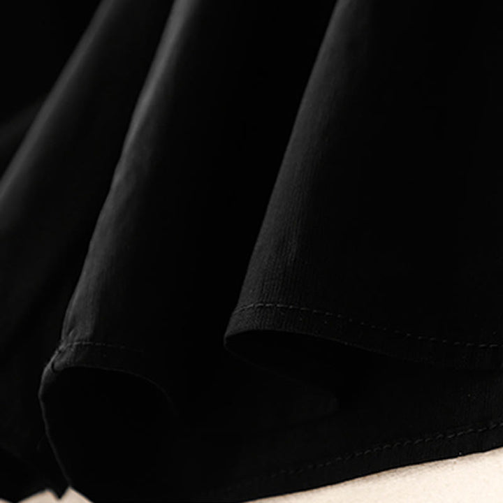 Pantalones casuales sueltos y lisos de algodón elástico para mujer, de Buddha Stones, con pernera ancha y bolsillos, de 7-8 de largo.