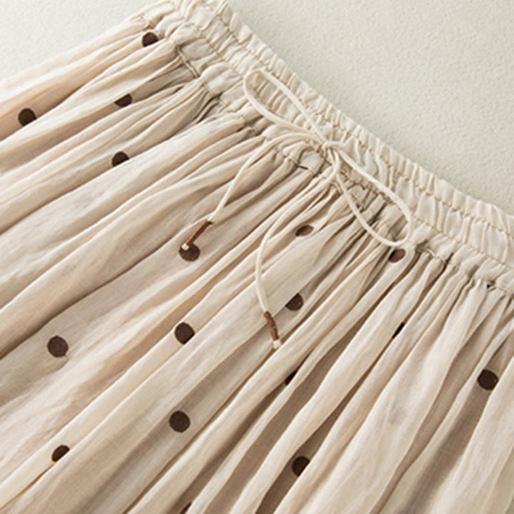 Falda plisada para mujer con estampado artístico de puntos vintage de Buddha Stones - image 2