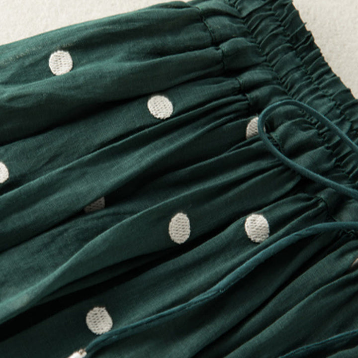 Falda plisada para mujer con estampado artístico de puntos vintage de Buddha Stones - image 11