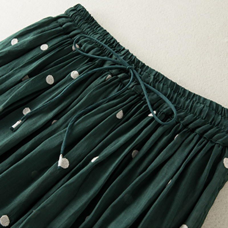 Falda plisada para mujer con estampado artístico de puntos vintage de Buddha Stones - image 10