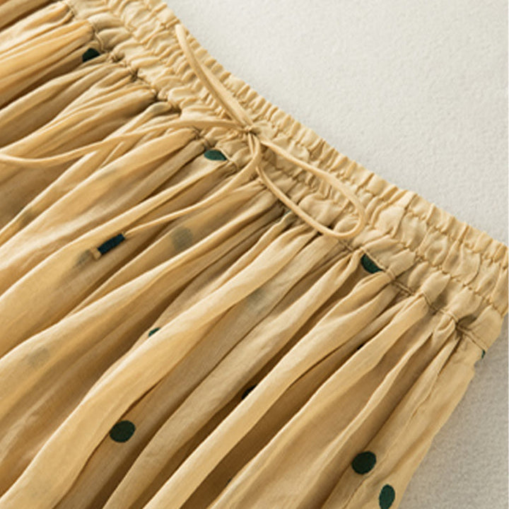 Falda plisada para mujer con estampado artístico de puntos vintage de Buddha Stones - image 25