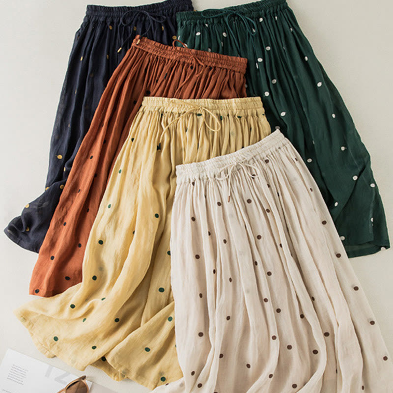 Falda plisada para mujer con estampado artístico de puntos vintage de Buddha Stones - image 30