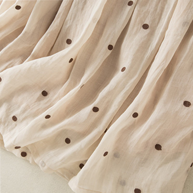 Falda plisada para mujer con estampado artístico de puntos vintage de Buddha Stones - image 6