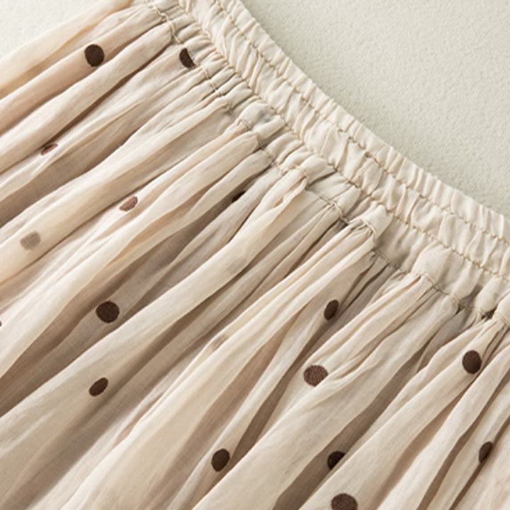 Falda plisada para mujer con estampado artístico de puntos vintage de Buddha Stones - image 4