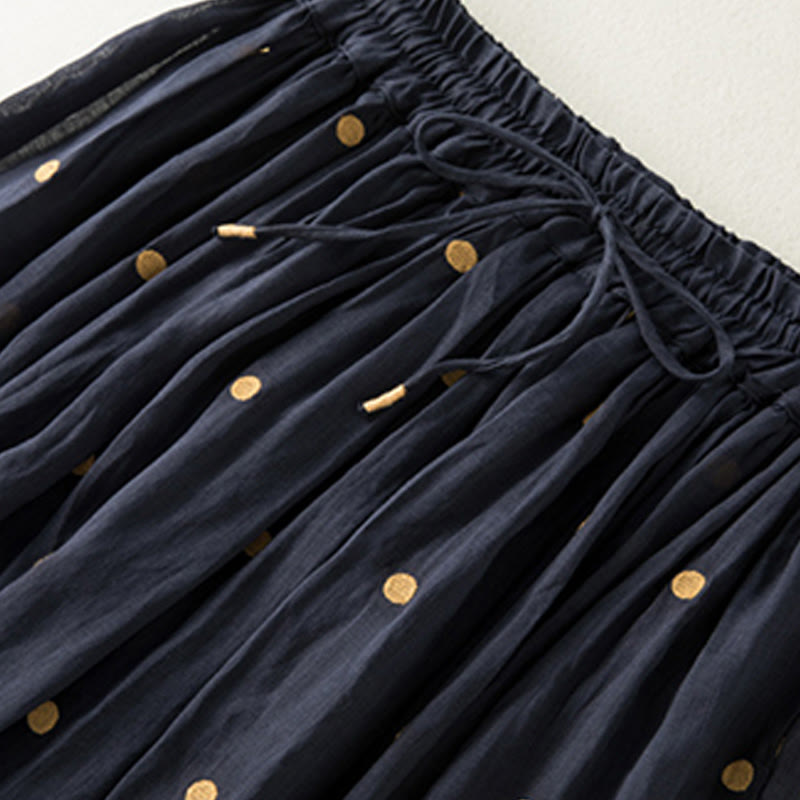 Falda plisada para mujer con estampado artístico de puntos vintage de Buddha Stones - image 16