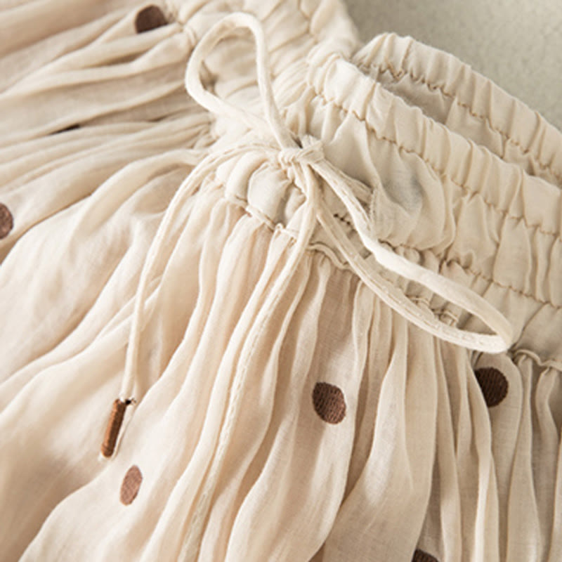 Falda plisada para mujer con estampado artístico de puntos vintage de Buddha Stones - image 3